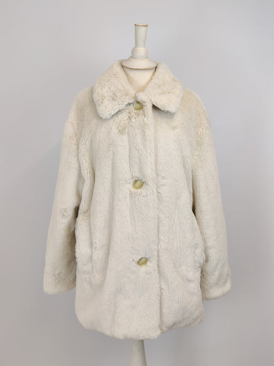 Autograph Cream Faux Fur Coat
