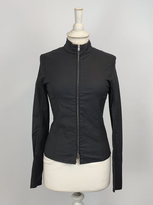 Weekday Kate Black Coated Zip Shirt
