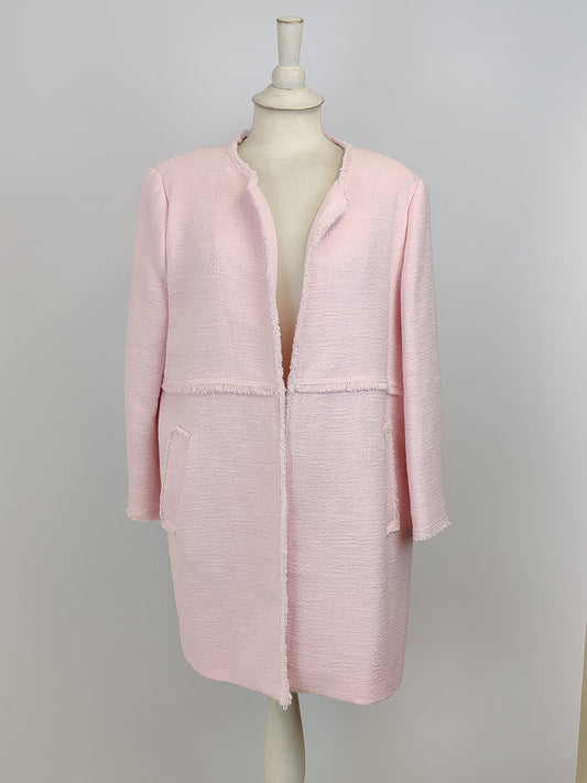 Zara Baby Pink Tweed Blazer Coat