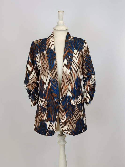 Made In Italy Ruched Sleeved Blazer