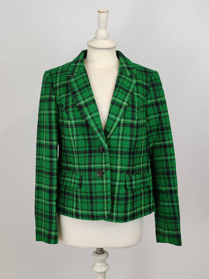 Hobbs Green Check Print Jacket