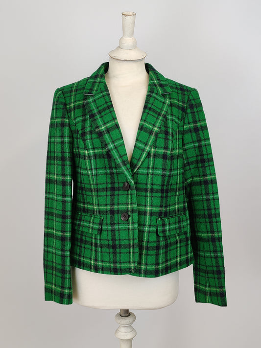 Hobbs Green Check Print Jacket