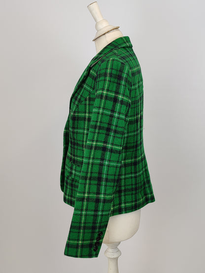 Hobbs Green Check Print Jacket