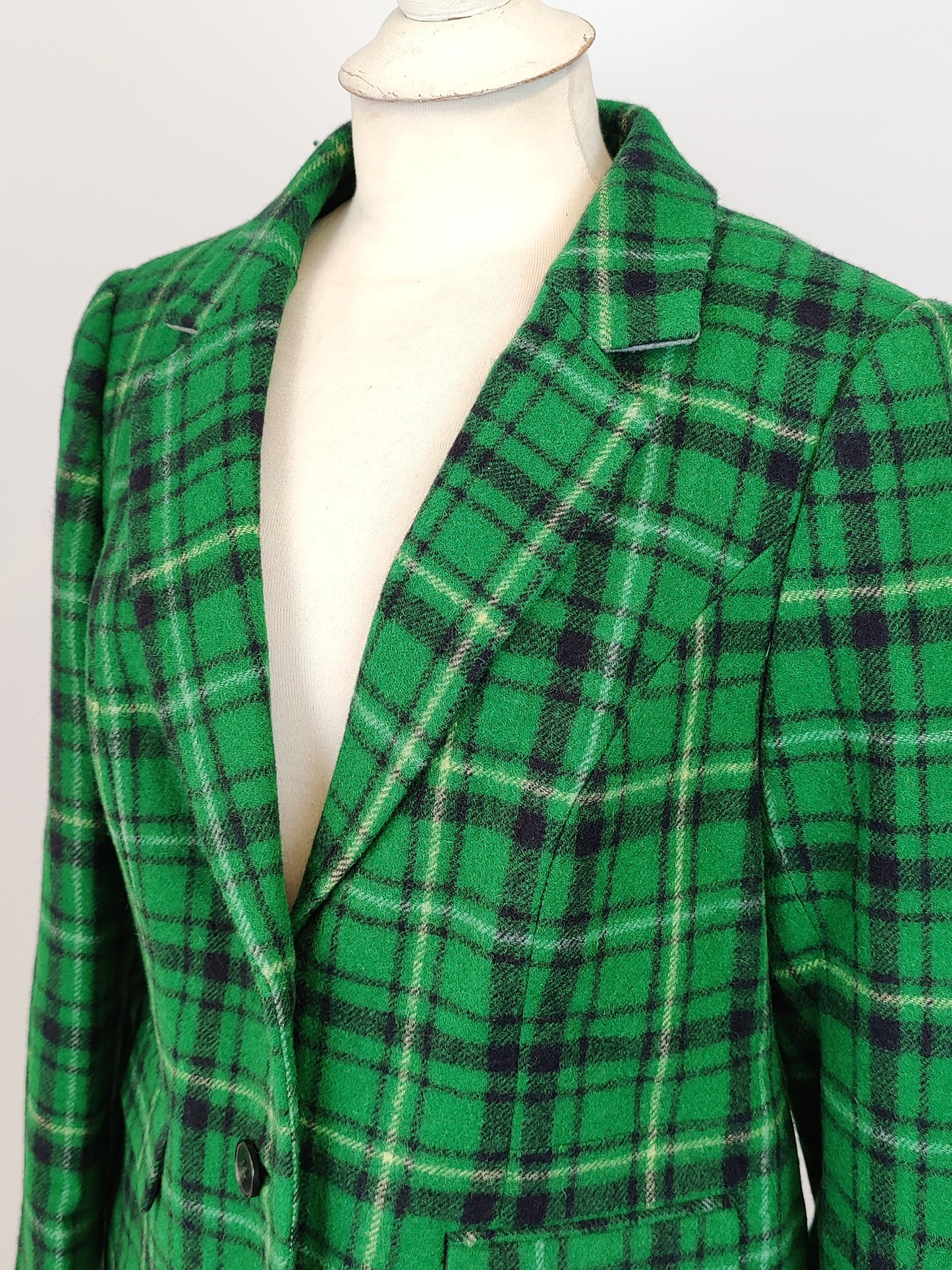 Hobbs Green Check Print Jacket