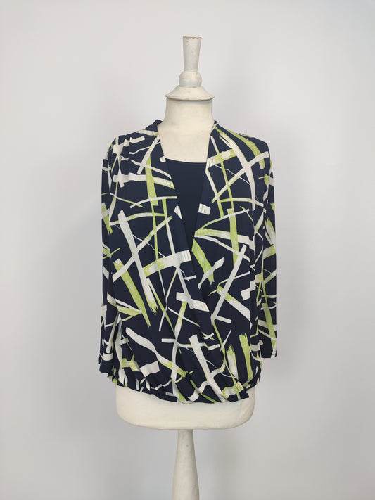 Bassini Two In One Navy and Green Top