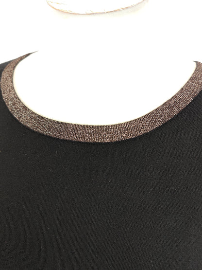 Por Moi Rosie Colourblock Black Knit with Rose Gold Trim