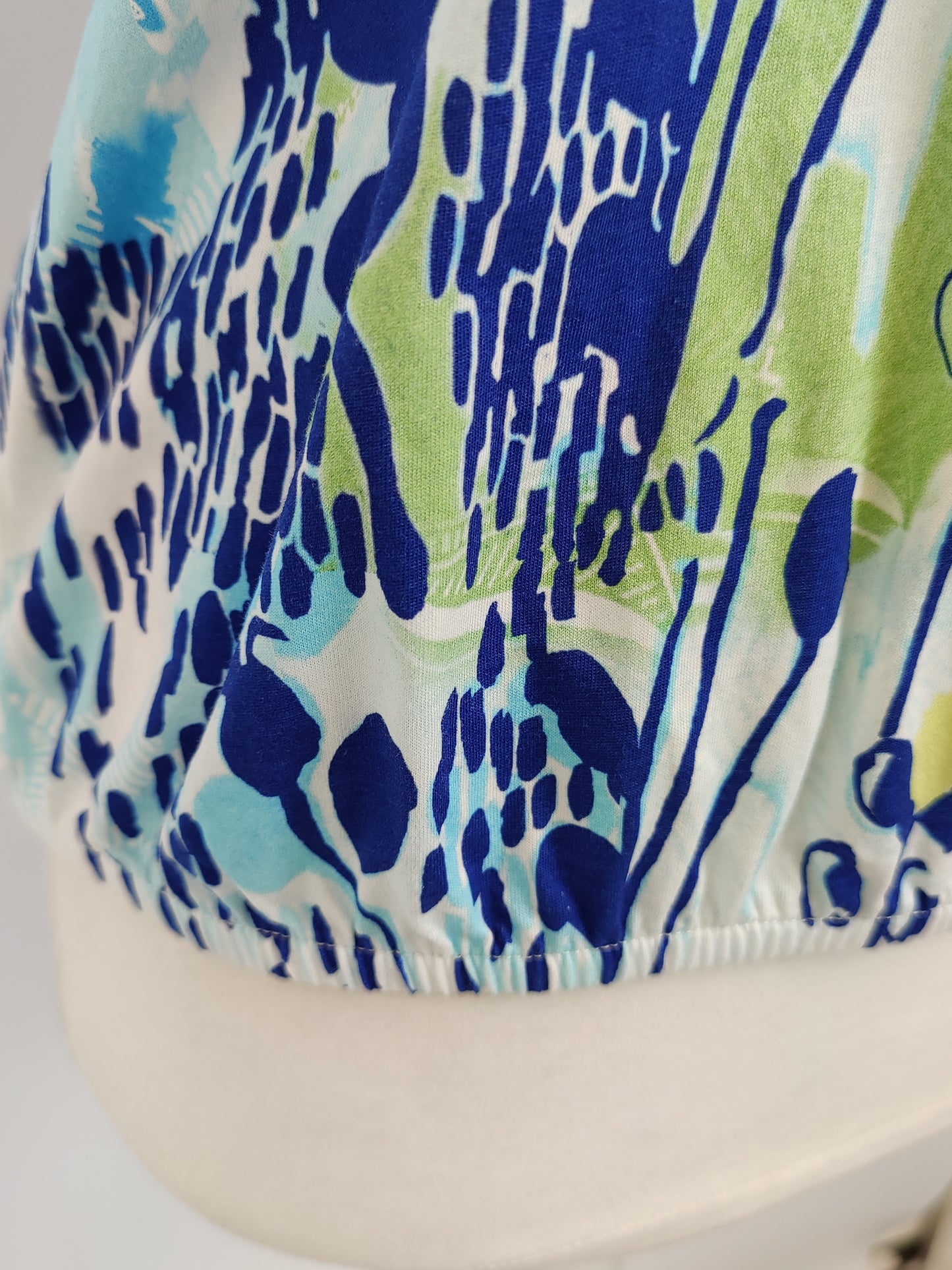 Kalisson Audrey Green and Blue Print Top