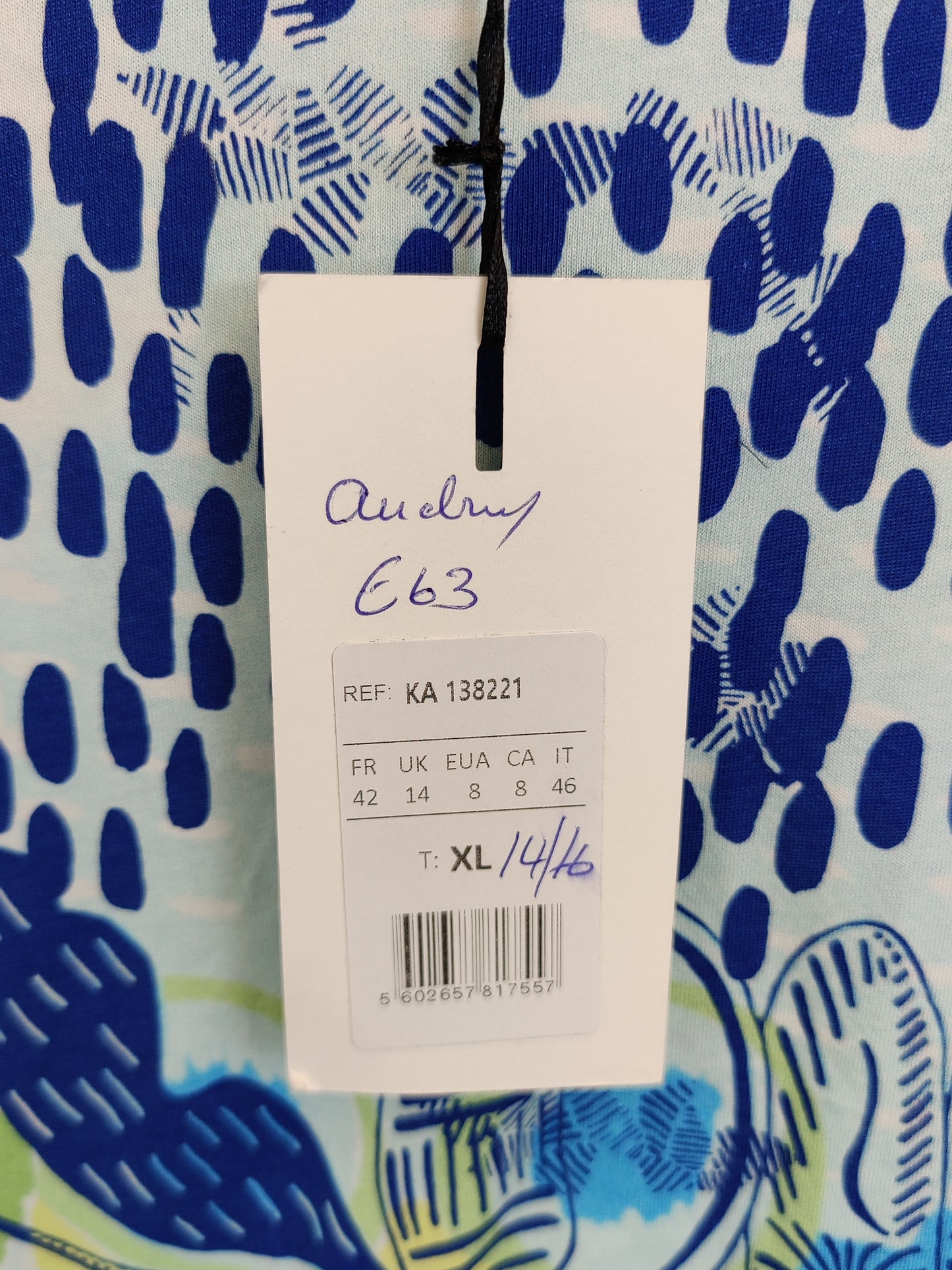 Kalisson Audrey Green and Blue Print Top