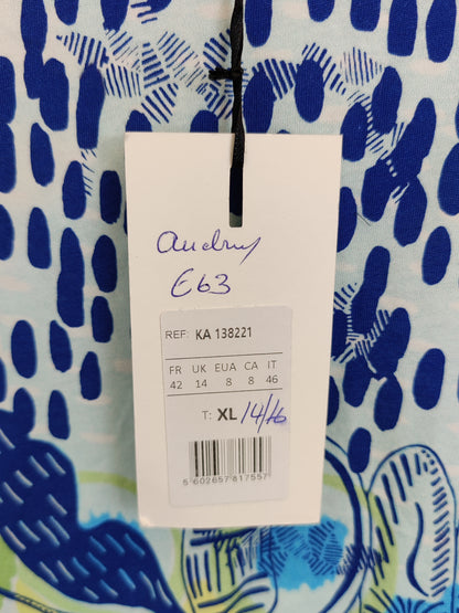 Kalisson Audrey Green and Blue Print Top
