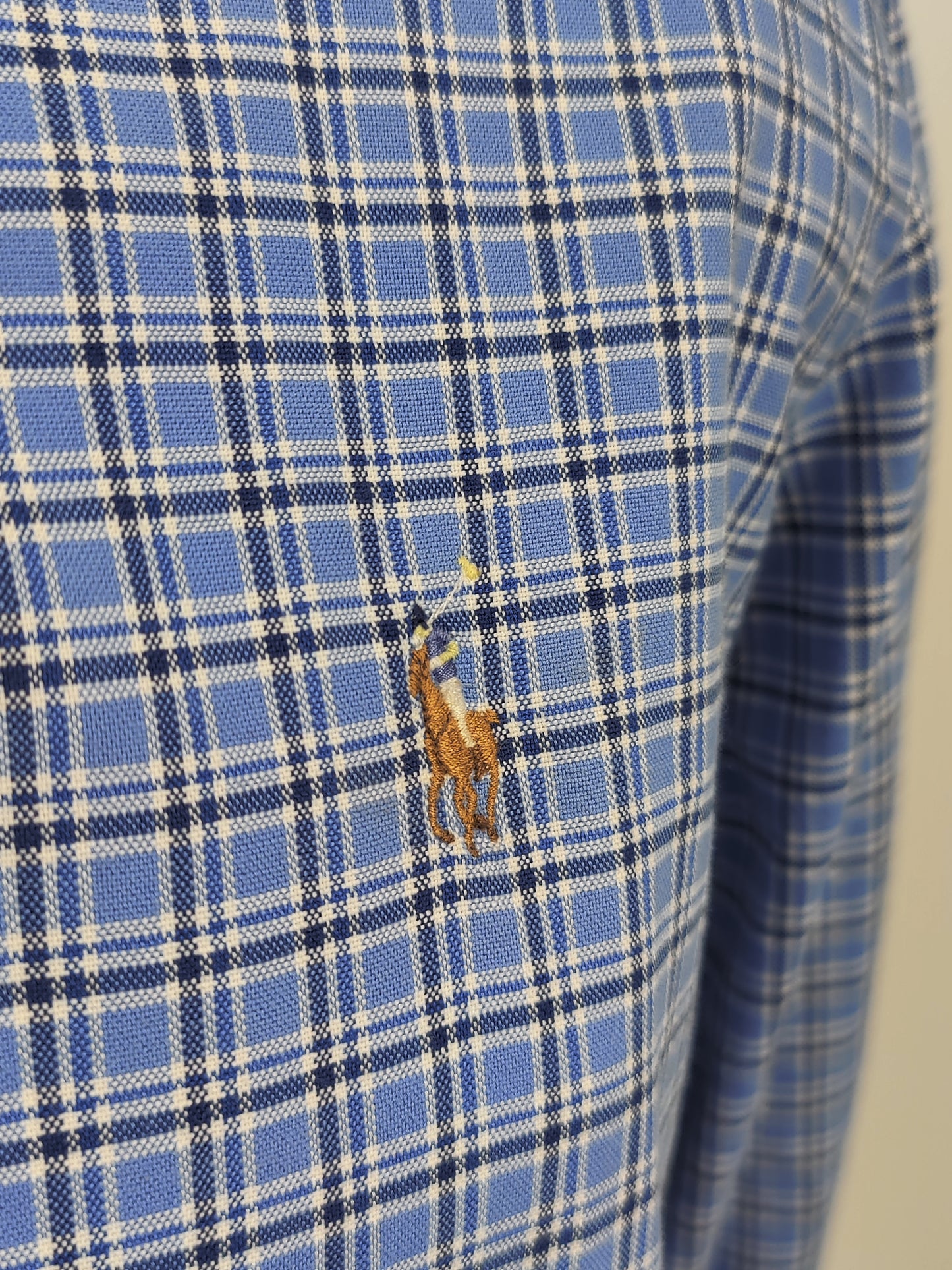 Ralph Lauren Brushed Cotton Check Shirts- Blue and White