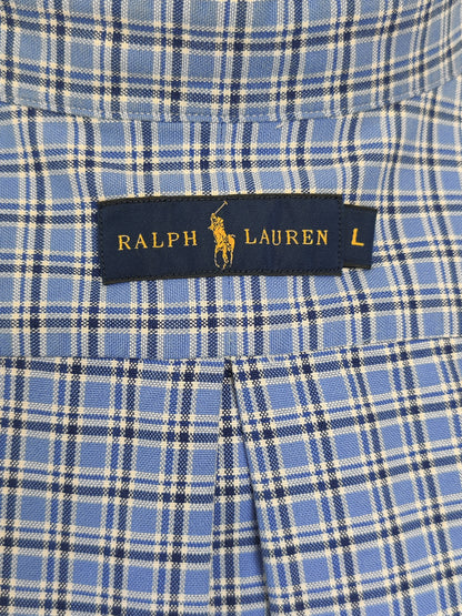 Ralph Lauren Brushed Cotton Check Shirts- Blue and White