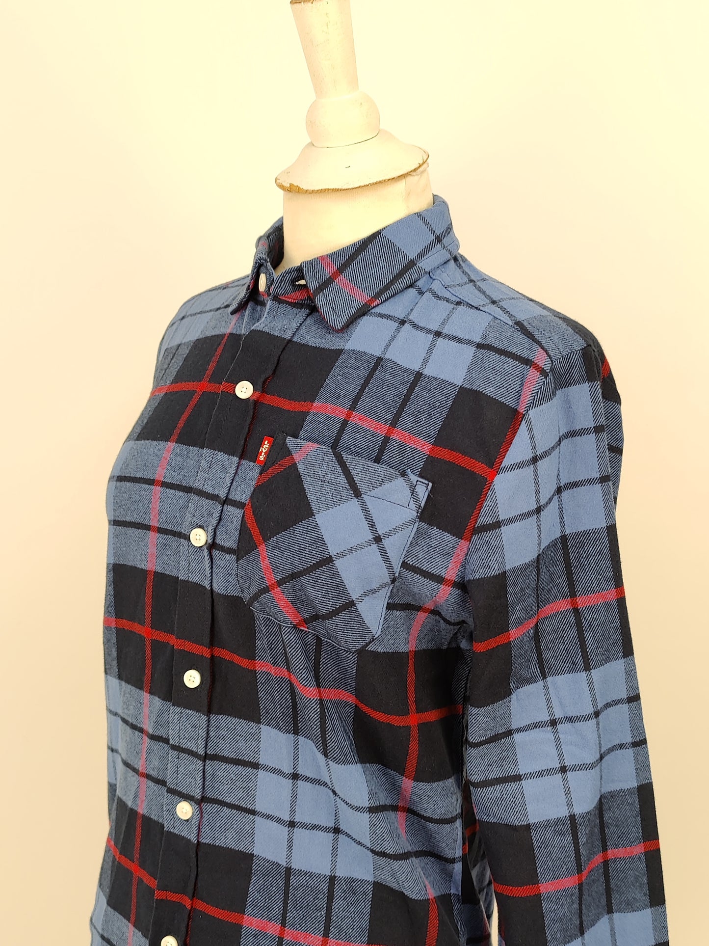 Levis Red and Blue Plaid Cotton Shirt