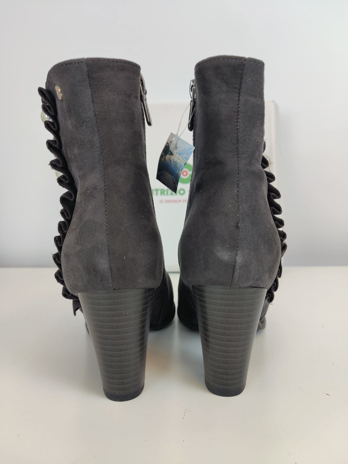 Patrizio Como Grey Pearl Ankle Boots