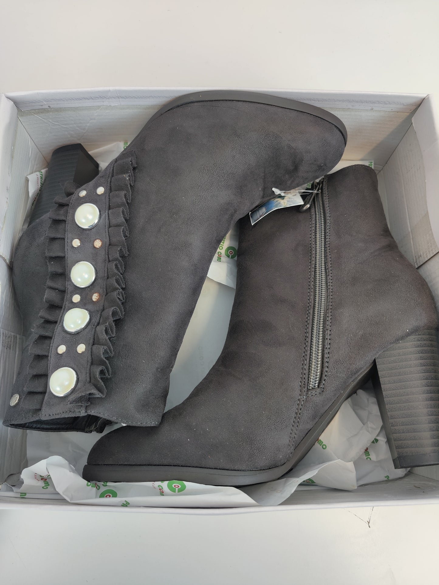 Patrizio Como Grey Pearl Ankle Boots