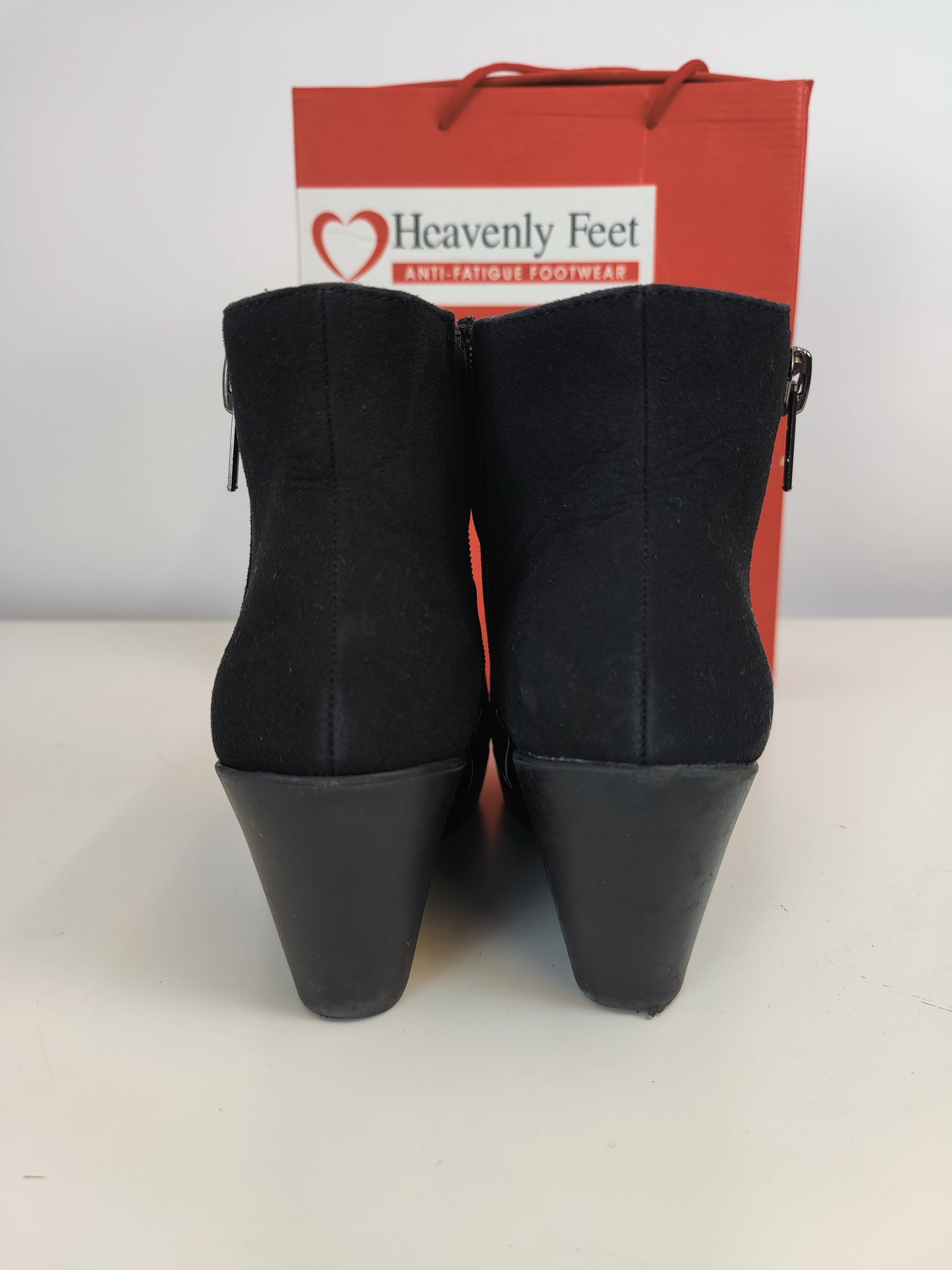 Heavenly Feet Black Suede Ankle Boots