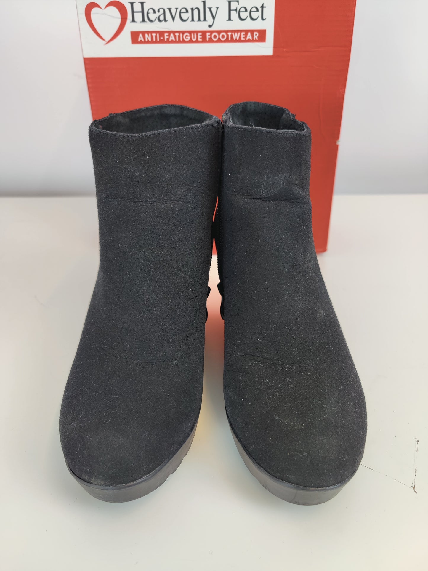 Heavenly Feet Black Suede Ankle Boots