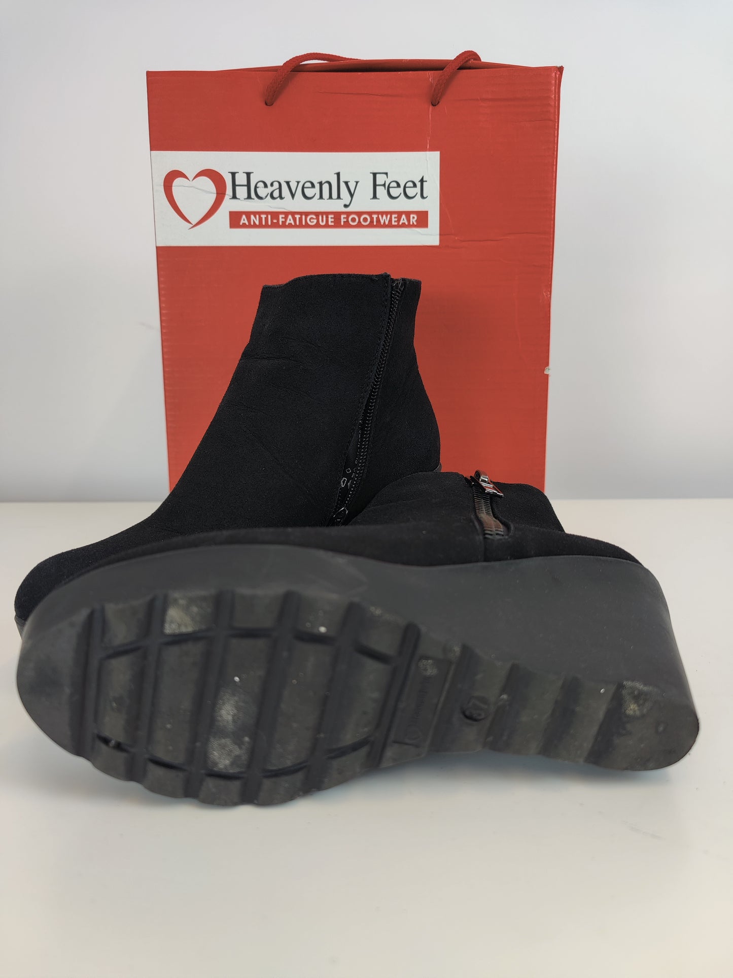 Heavenly Feet Black Suede Ankle Boots
