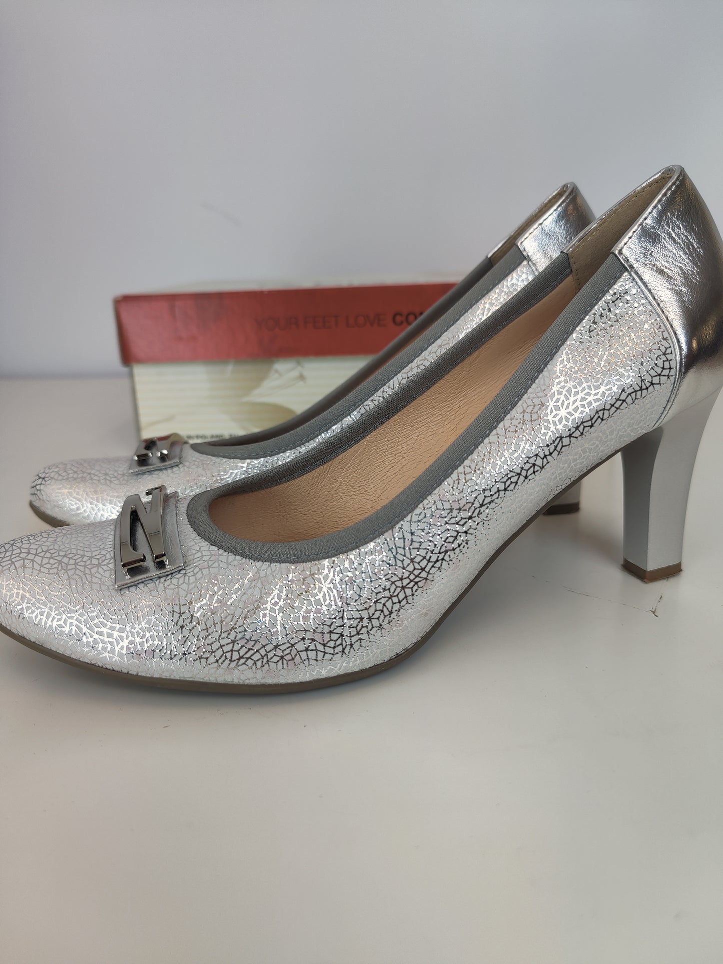 Bioeco By Arka Silver Leather Heels