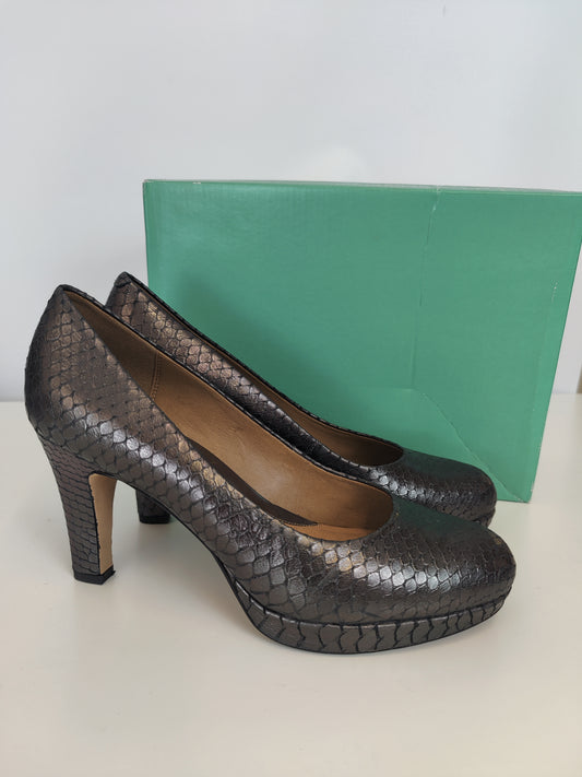 Clarks Metallic Leather Heels