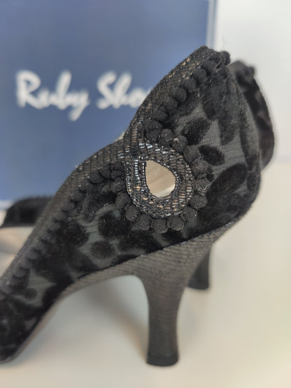 Ruby Shoo Black Velvet Miley Heels