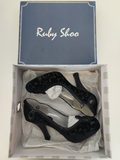 Ruby Shoo Black Velvet Miley Heels