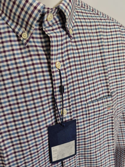 Gant Oxford Checkered Shirt-Purple, Blue and White