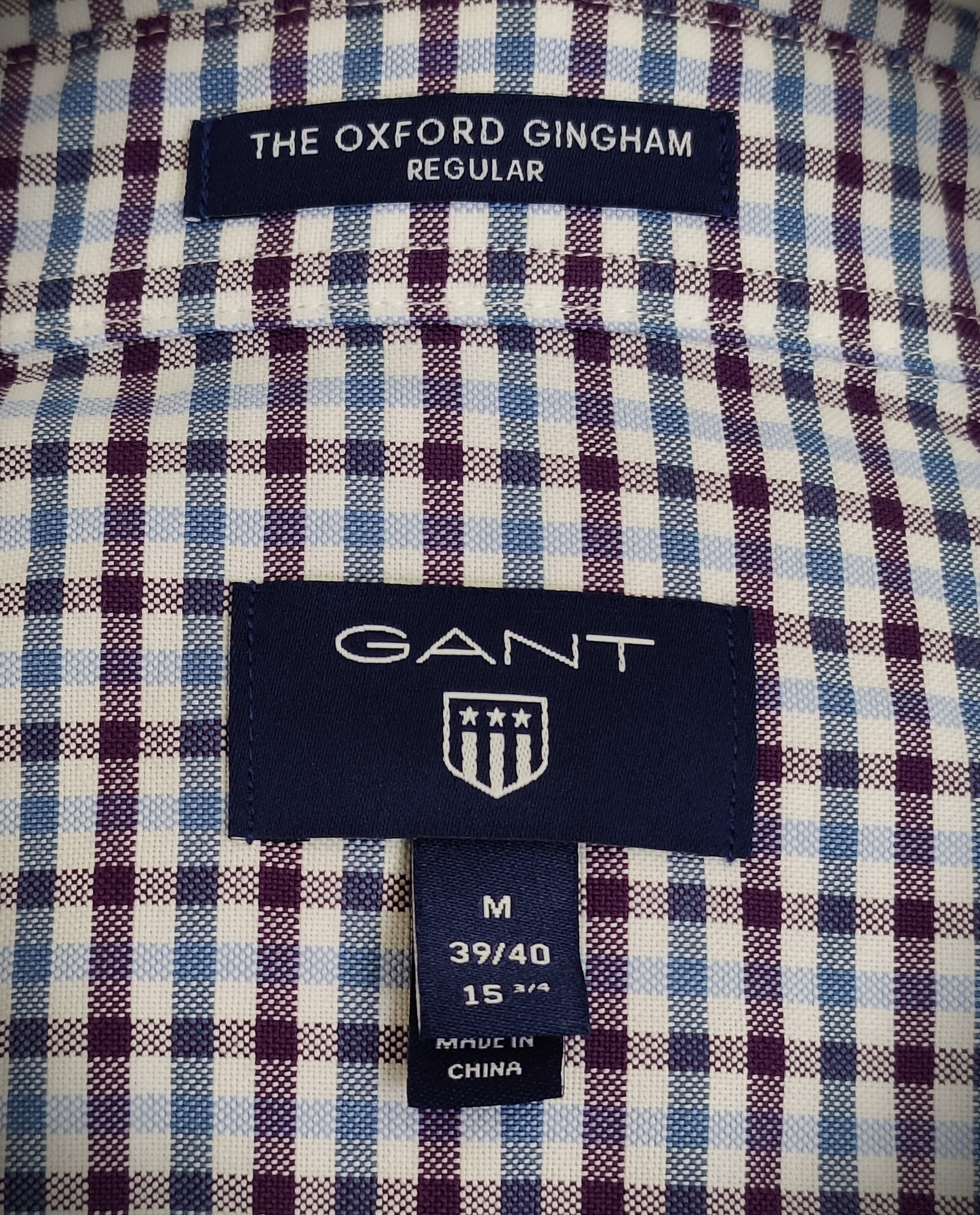 Gant Oxford Checkered Shirt-Purple, Blue and White