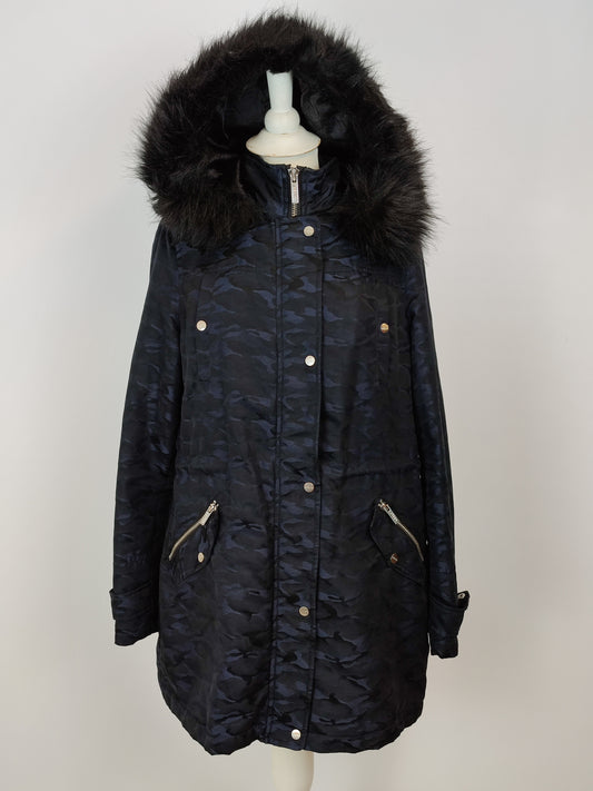 Lipsy Michelle Keegan Navy Camoflague Parka