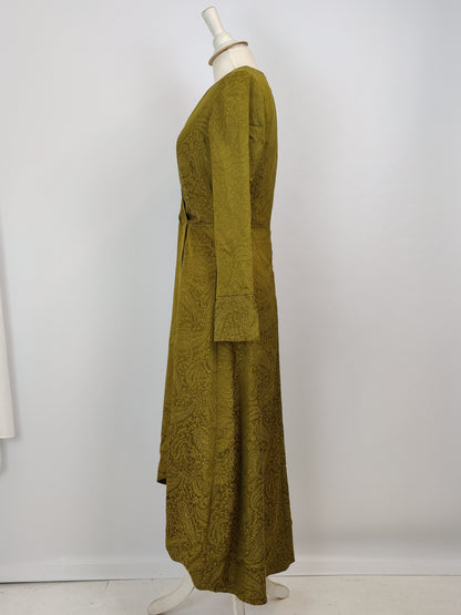 Closet London Khaki Wrap Midi Dress with Split Sleeves