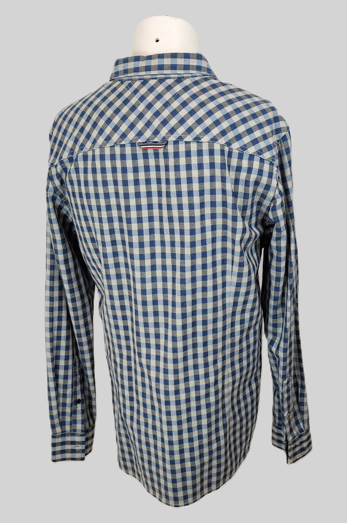 Tommy Hilfiger Denim Men's Casual Shirt-Blue/Grey Check