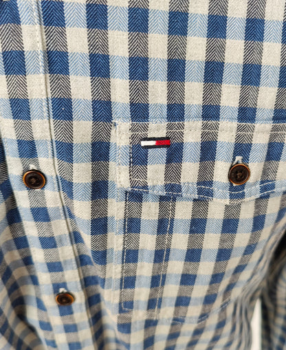 Tommy Hilfiger Denim Men's Casual Shirt-Blue/Grey Check