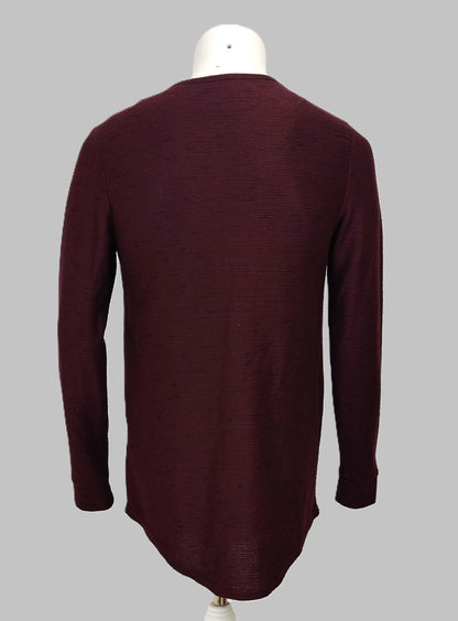 SikSilk Long Sleeve T-Shirt - Burgundy