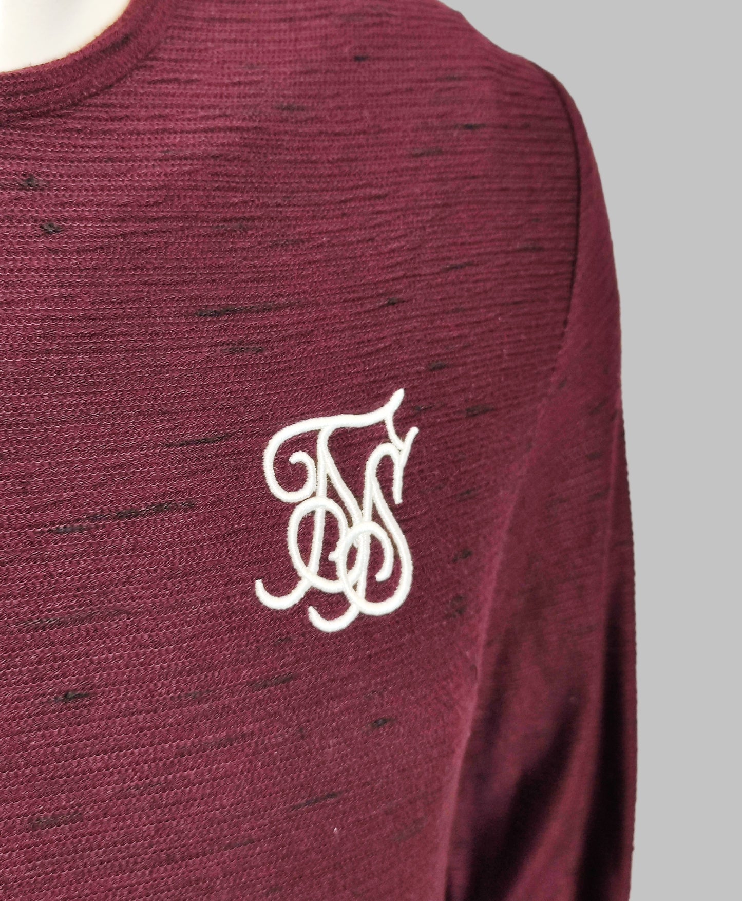 SikSilk Long Sleeve T-Shirt - Burgundy
