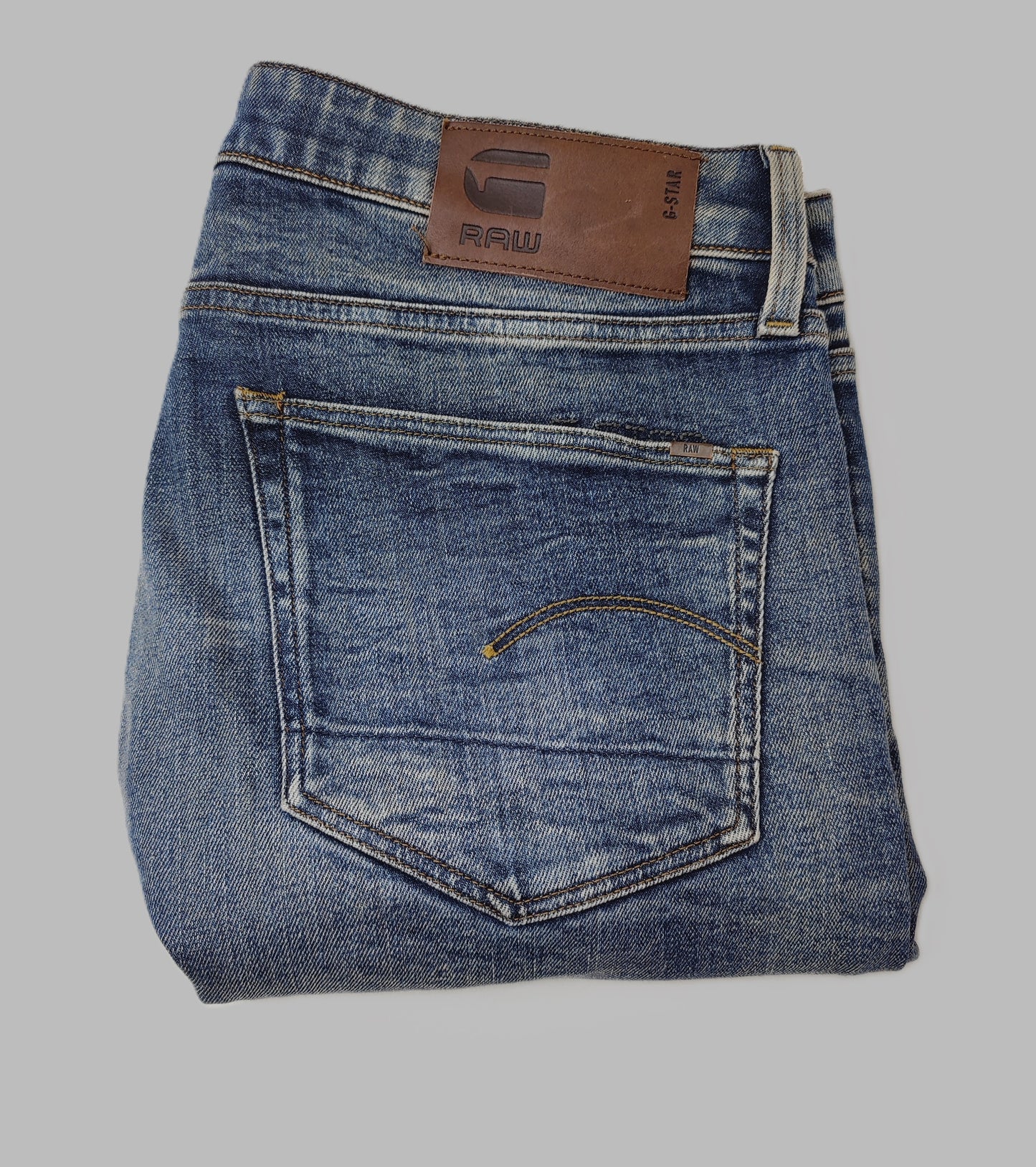 G-Star Stone-Washed 3301 Slim Jeans- Blue