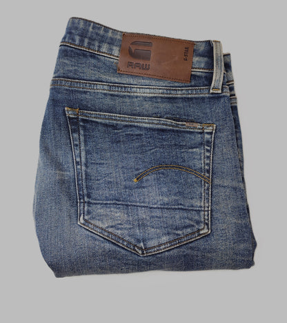 G-Star Stone-Washed 3301 Slim Jeans- Blue