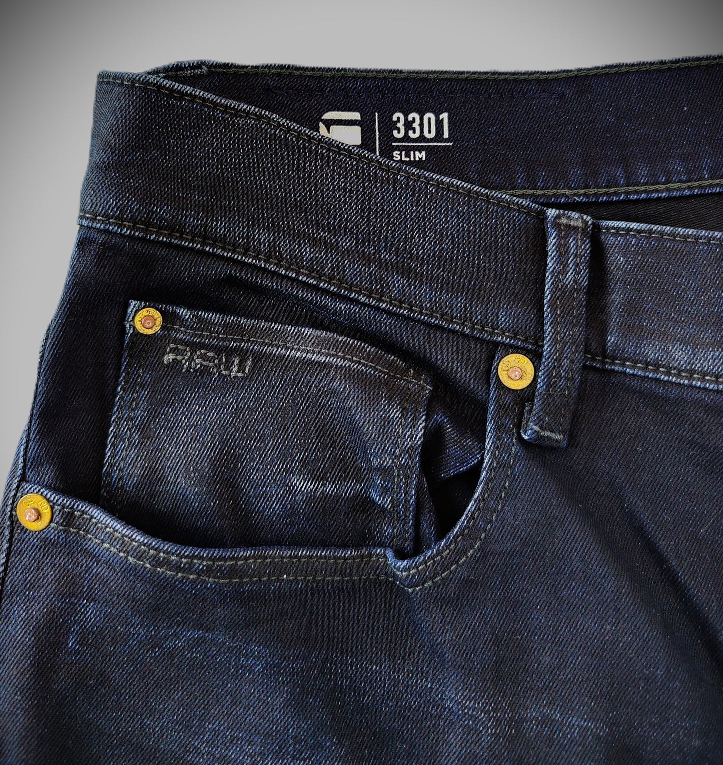 G-Star Raw 3301 Slim Fit Jeans-Dark Navy