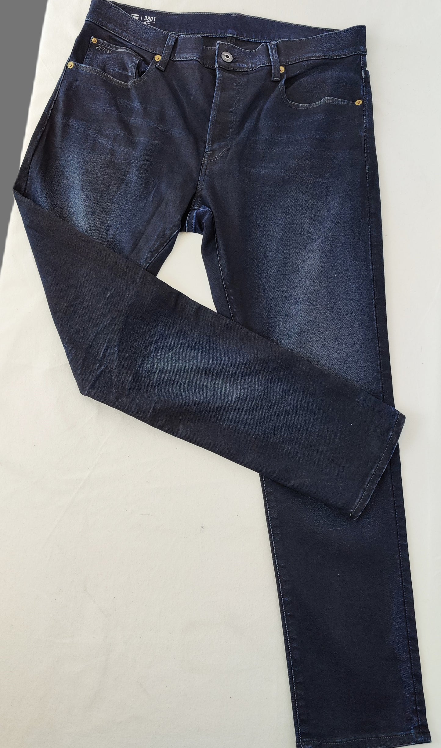 G-Star Raw 3301 Slim Fit Jeans-Dark Navy