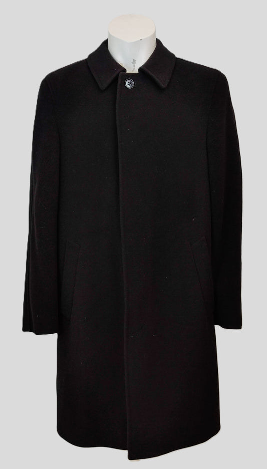 Douglas Wool/Cashmere Blend Overcoat- Black