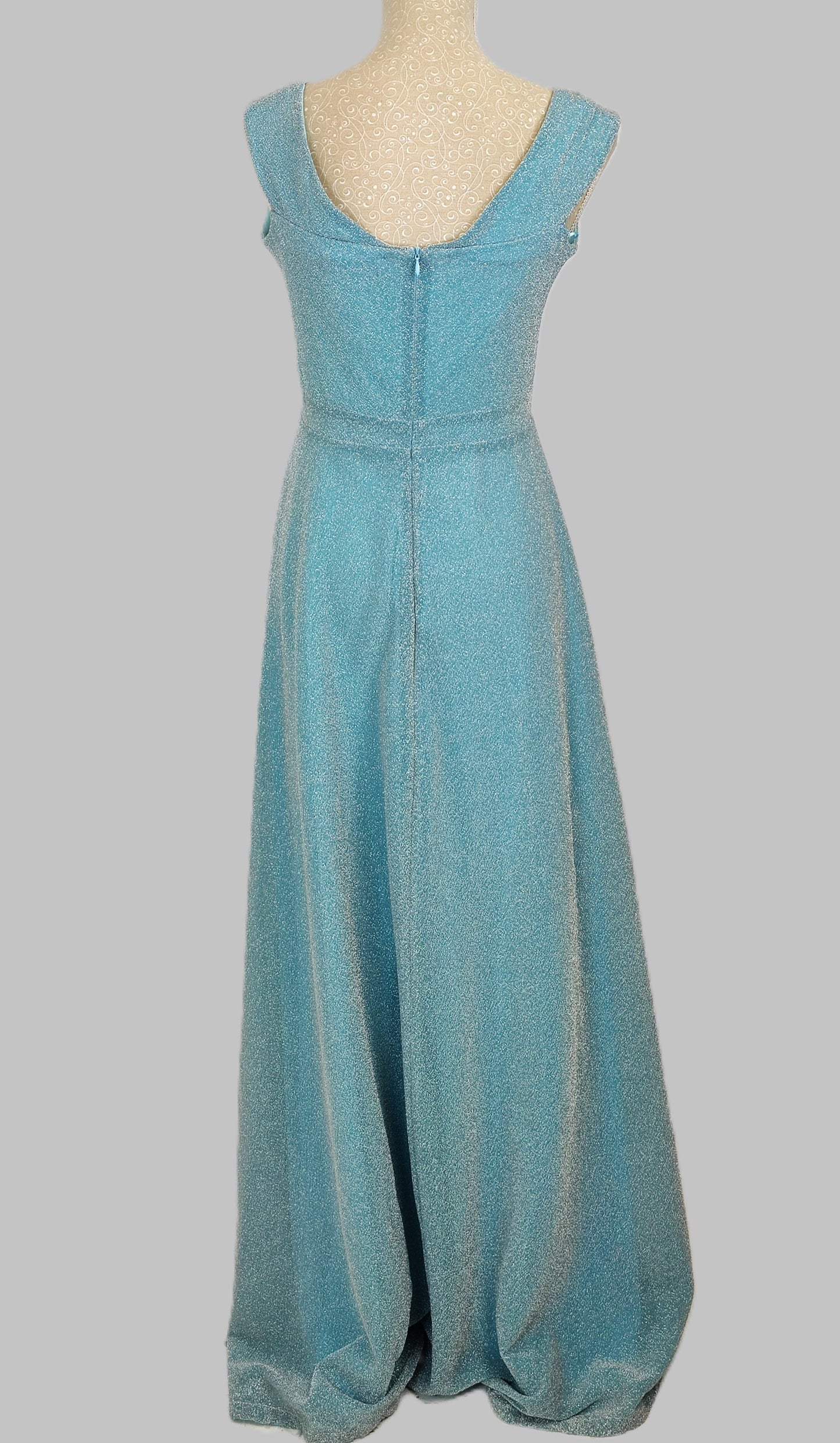 QUIZ Glitter Wrap Maxi Dress - Sky Blue