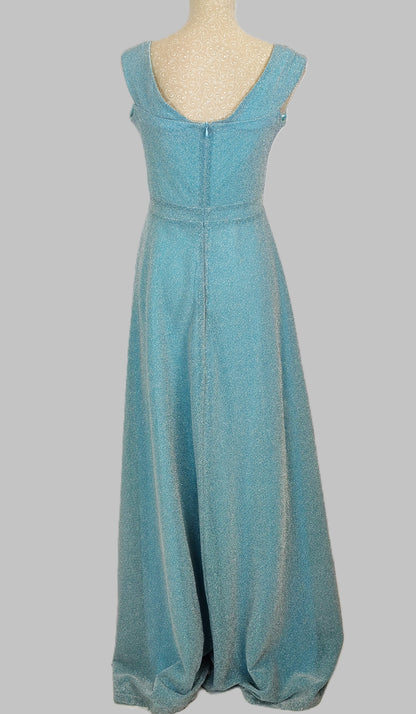 QUIZ Glitter Wrap Maxi Dress - Sky Blue