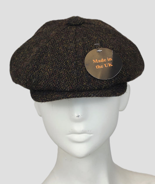 Glen Appin "Harris Tweed" Men's Flat Cap- Brown Tweed