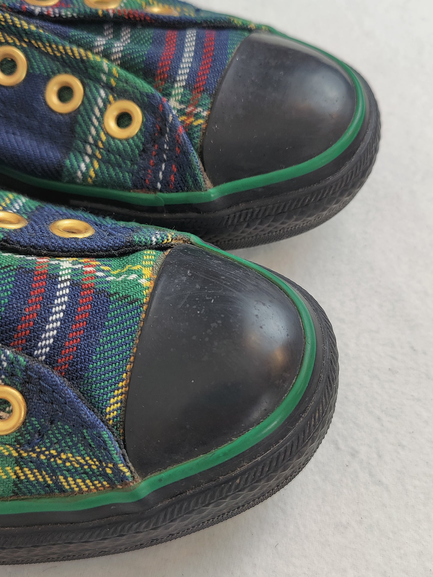 Vintage Converse Green Plaid Sneakers