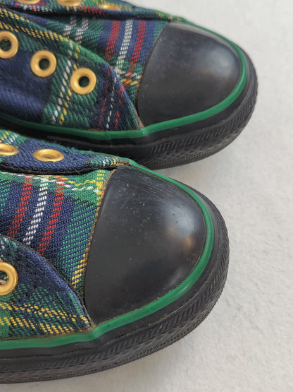 Vintage Converse Green Plaid Sneakers