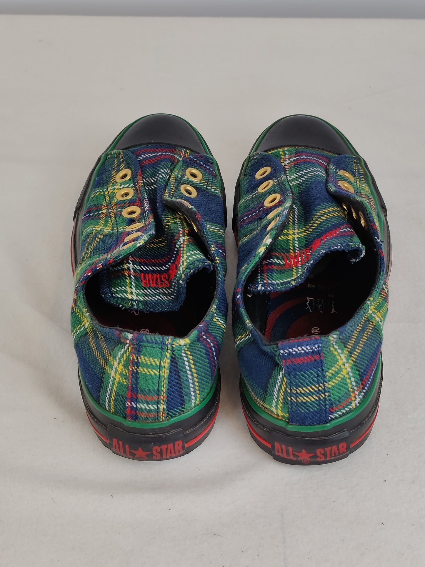 Vintage Converse Green Plaid Sneakers