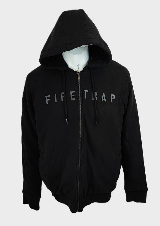 Firetrap "Lnd ZT Snr 94" Fleece Lined Hoodie-Black