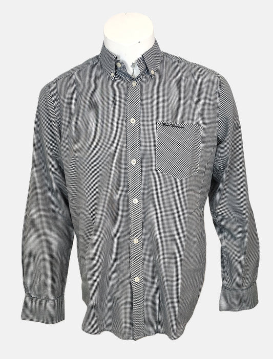 Ben Sherman Heritage Long Sleeve Gingham Shirt - Black and White