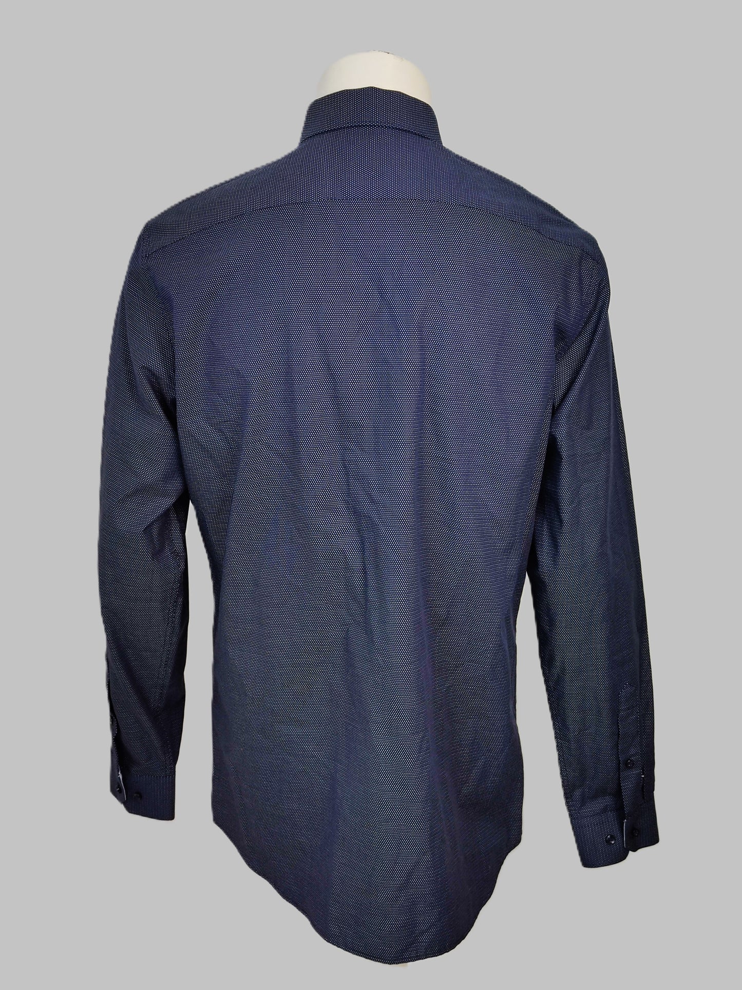 Jack&Jones Slim Fit Button-Up Long Sleeve Shirt-Navy
