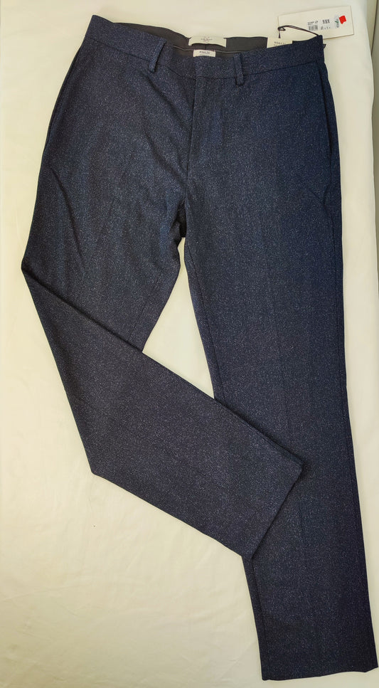 River Island Smart Dress Trousers-Dark Navy/White Fleck