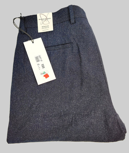 River Island Smart Dress Trousers-Dark Navy/White Fleck