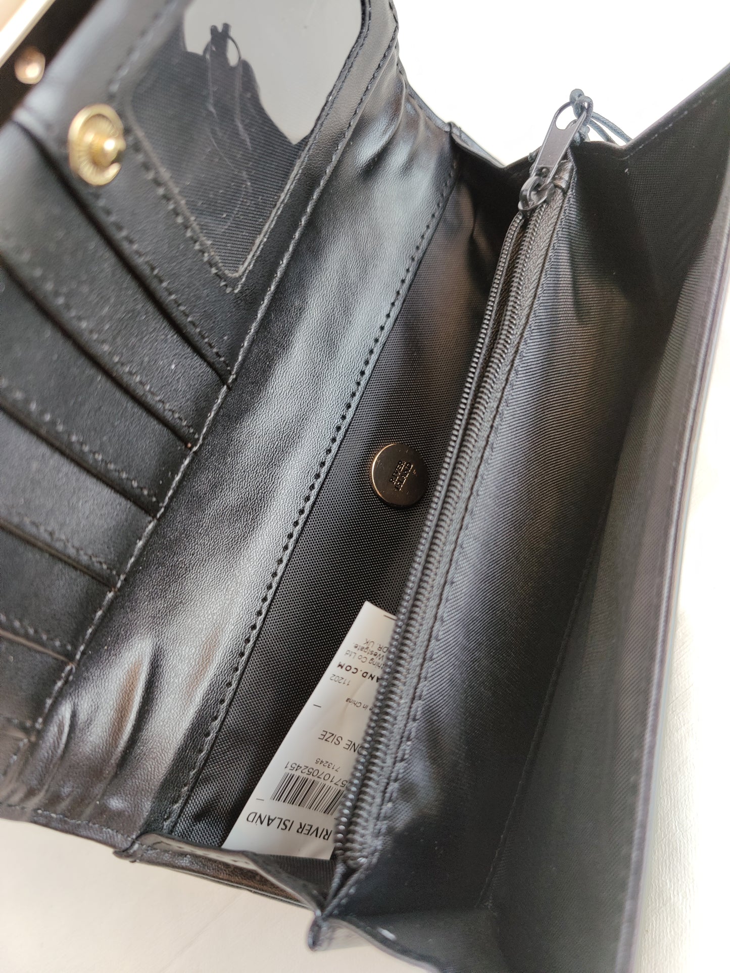 River Island Textured Wallet - Black